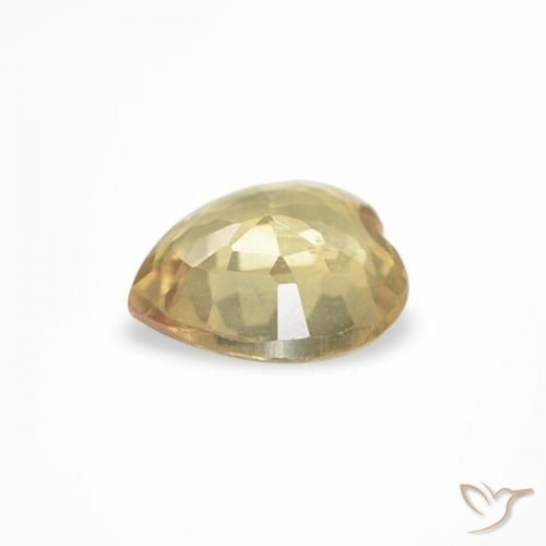 Safira Dourado Natural 0.37ct, Coração, VVS-VS