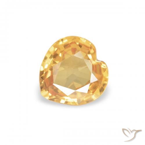 Safira Laranja claro-dourado Natural 0.33ct, Coração, VVS-VS