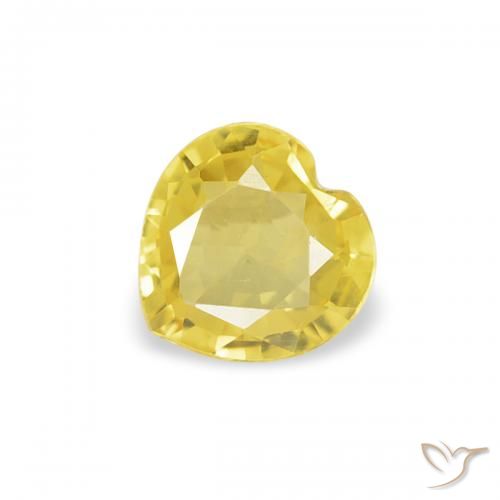 0.32ct Natural amarelo médio Safira, Coração, VVS-VS