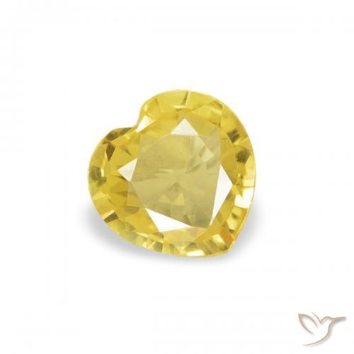 Safira amarelo médio Natural 0.32ct, Coração, VVS-VS
