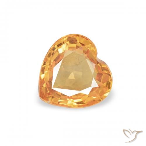 0.45ct Natural Laranja Médio Safira, Coração, VVS-VS