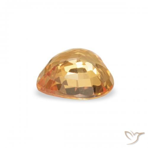 Safira Laranja Médio Natural 0.45ct, Coração, VVS-VS