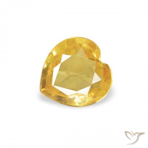 0.33ct Natural Dourado Safira, Coração, VVS-VS