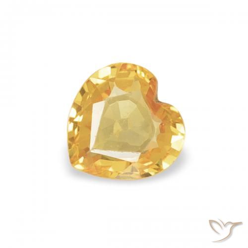 0.33ct Natural Laranja Dourado Profundo Safira, Coração, VVS-VS
