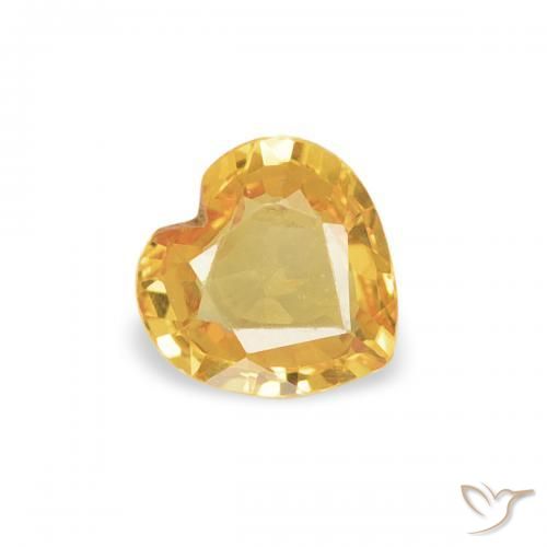 Safira Laranja Dourado Profundo Natural 0.33ct, Coração, VVS-VS