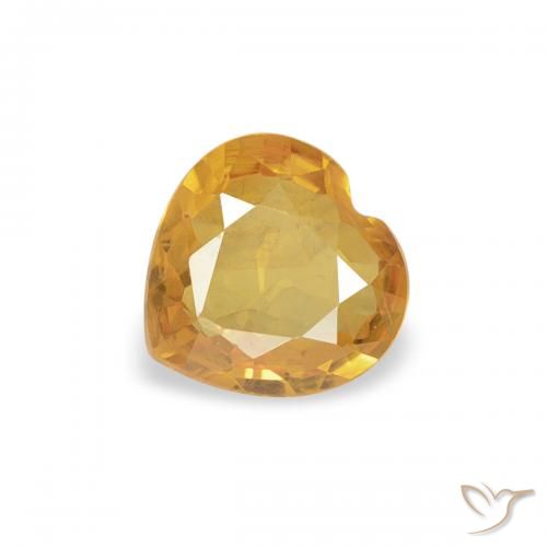 0.34ct Natural Medium Light-Golden Safira, Coração, VVS-VS