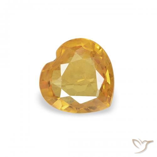 Safira Medium Light-Golden Natural 0.34ct, Coração, VVS-VS