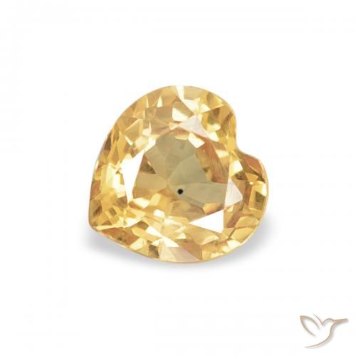 0.45ct Natural Dourado Safira, Coração, VVS-VS