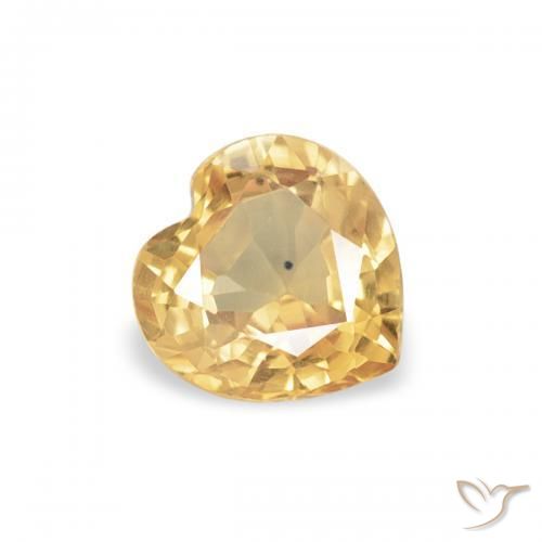 Safira Dourado Natural 0.45ct, Coração, VVS-VS