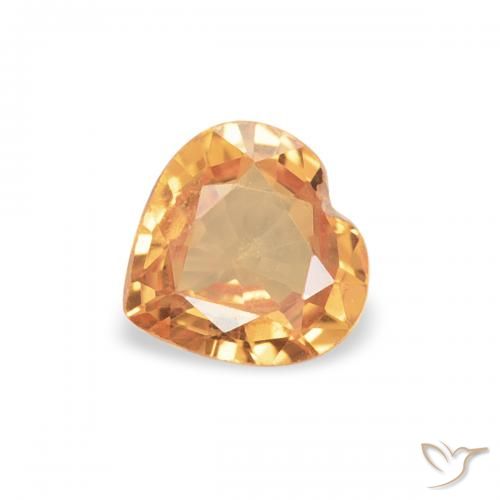0.37ct Natural Laranja Médio Safira, Coração, VVS-VS