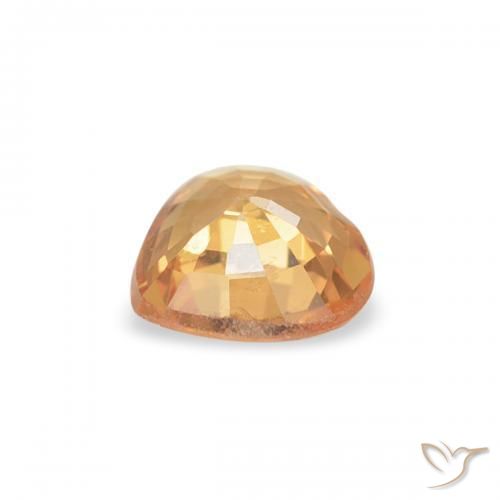 Safira Laranja Médio Natural 0.37ct, Coração, VVS-VS