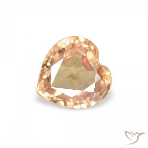 0.39ct Natural Cidra de Laranja Safira, Coração, VVS-VS