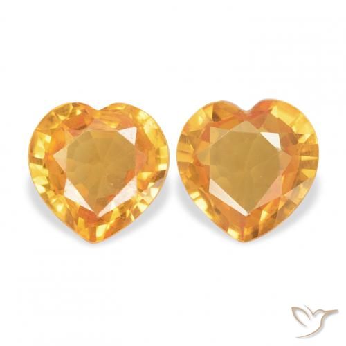 0.71ctw Natural Laranja Médio Safira, Coração, VVS-VS