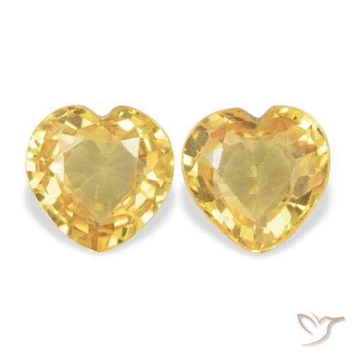 0.76ctw Natural Dourado médio Safira, Coração, VVS-VS