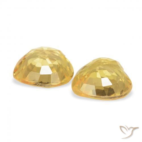 Pedras preciosas de Safira Dourado médio natural de 0.76 ct, Coração, VVS-VS