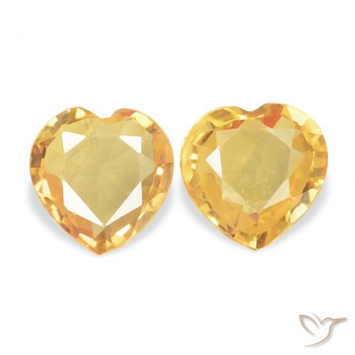 0.64ctw Natural ouro médio Safira, Coração, VVS-VS