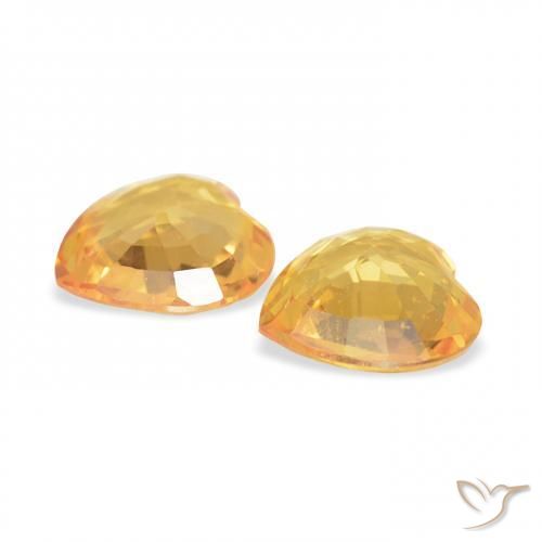 Pedras preciosas de Safira ouro médio natural de 0.64 ct, Coração, VVS-VS