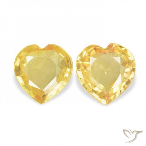 0.68ctw Natural Dourado médio Safira, Coração, VVS-VS