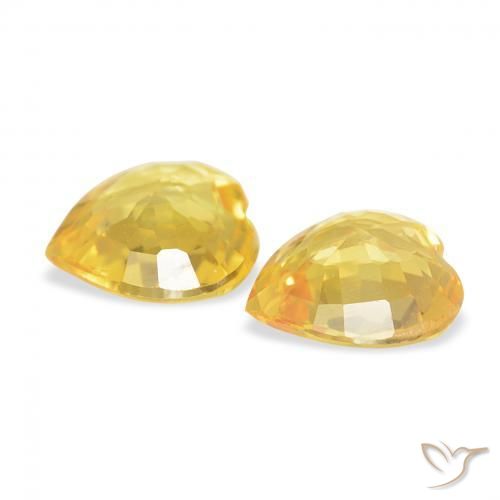 Pedras preciosas de Safira Dourado médio natural de 0.68 ct, Coração, VVS-VS