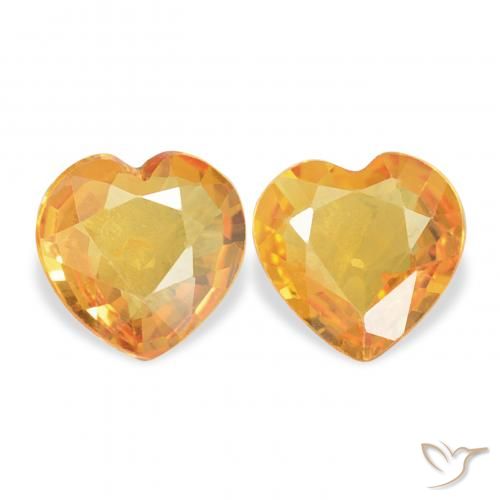 0.61ctw Natural Laranja-Ouro Safira, Coração, VVS-VS