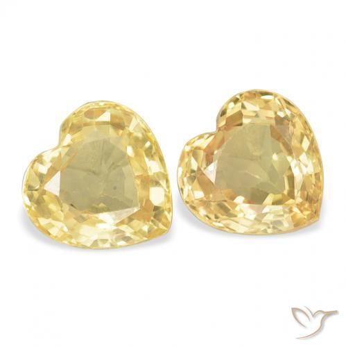 Pedras preciosas de Safira Dourado natural de 0.92 ct, Coração, VVS-VS