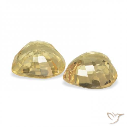 Pedras preciosas de Safira Dourado natural de 0.92 ct, Coração, VVS-VS