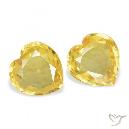 Pedras preciosas de Safira Laranja Dourada natural de 0.77 ct, Coração, VVS-VS