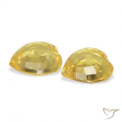 Pedras preciosas de Safira Laranja Dourada natural de 0.77 ct, Coração, VVS-VS