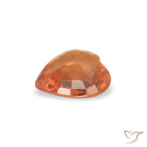 Safira laranja avermelhado Natural 0.36ct, Coração, VVS-VS