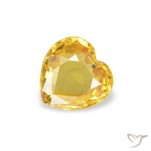 0.36ct Natural Laranja Dourada Safira, Coração, VVS-VS