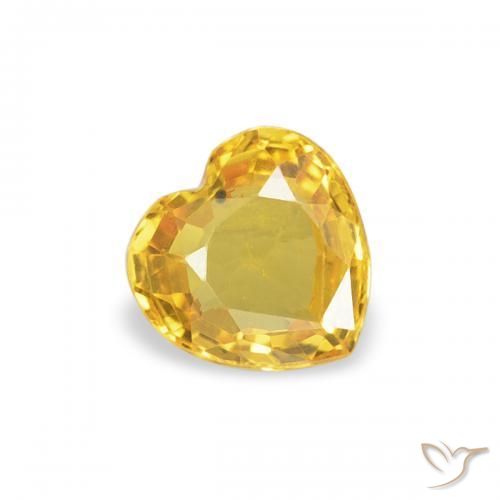 Safira Laranja Dourada Natural 0.36ct, Coração, VVS-VS