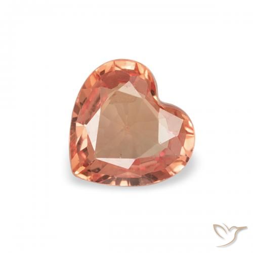 0.36ct Natural Laranja Médio Safira, Coração, VVS-VS