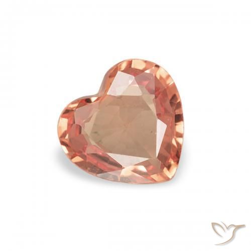 Safira Laranja Médio Natural 0.36ct, Coração, VVS-VS