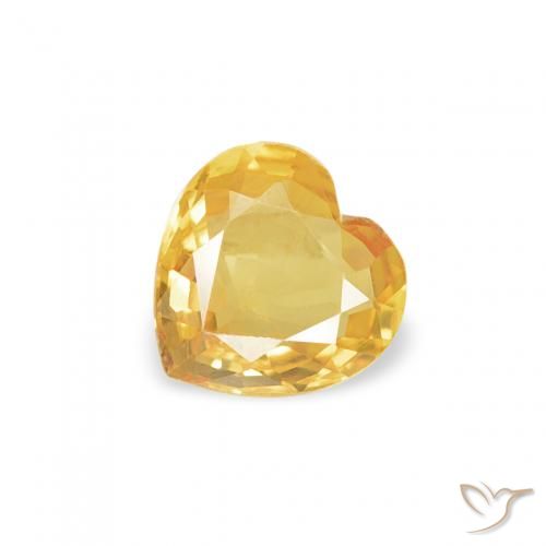 0.35ct Natural Dourado Safira, Coração, VVS-VS
