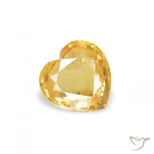 Safira Dourado Natural 0.35ct, Coração, VVS-VS