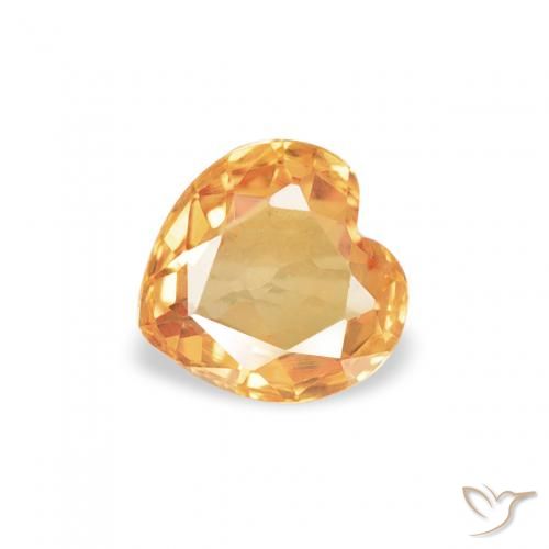 0.42ct Natural Laranja Médio Safira, Coração, VVS-VS