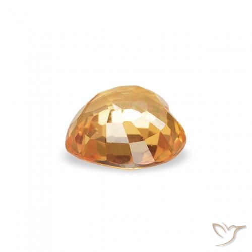 Safira Laranja Médio Natural 0.42ct, Coração, VVS-VS
