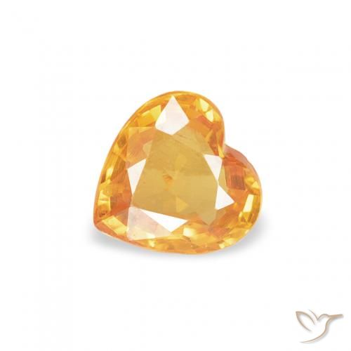 0.40ct Natural Laranja-Ouro Safira, Coração, VVS-VS