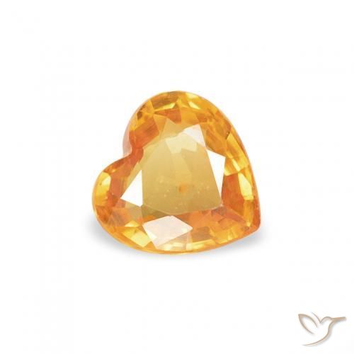 Safira Laranja-Ouro Natural 0.40ct, Coração, VVS-VS