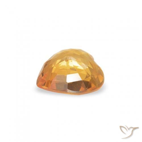 Safira Laranja-Ouro Natural 0.40ct, Coração, VVS-VS