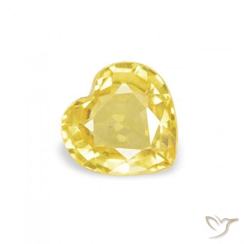 Safira amarelo médio Natural 0.42ct, Coração, VVS-VS