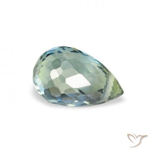 Safira Cerceta Natural 0.83ct, Briolette, VS