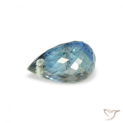 Safira Cerceta Natural 0.74ct, Briolette, VS