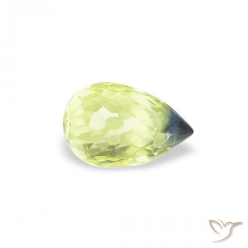 Safira Luz amarela Natural 0.41ct, Briolette, VS