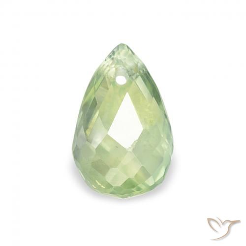 0.77ct Natural Verde muito claro Safira, Briolette, VS
