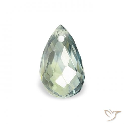 0.69ct Natural Verde pálido Safira, Briolette, VS