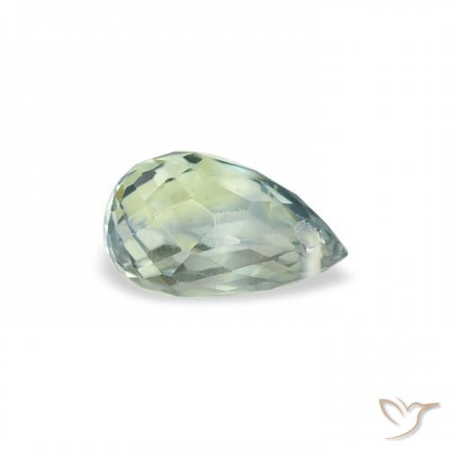 Safira Verde pálido Natural 0.69ct, Briolette, VS