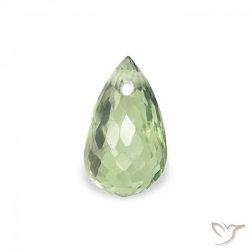 0.62ct Natural Verde pálido Safira, Briolette, VS