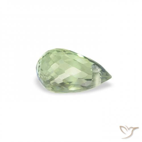 Safira Verde pálido Natural 0.62ct, Briolette, VS