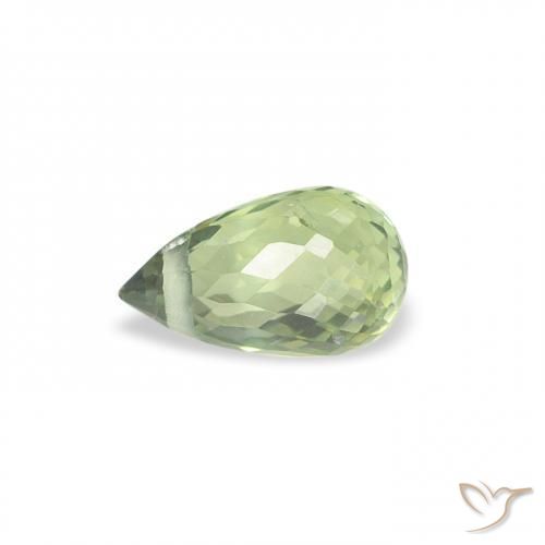 Safira Verde pálido Natural 0.62ct, Briolette, VS